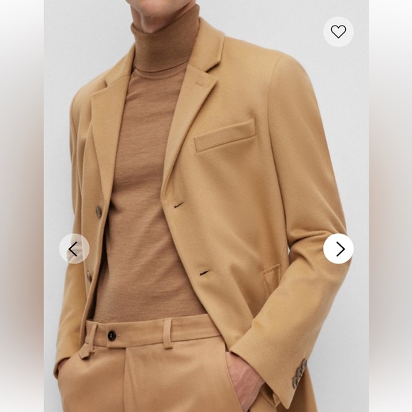 BOSS SLIM FIT NEW MENS COAT IN VIRGIN WOOL AND CASHMERE SIZE 42R - Picture 2 of 14